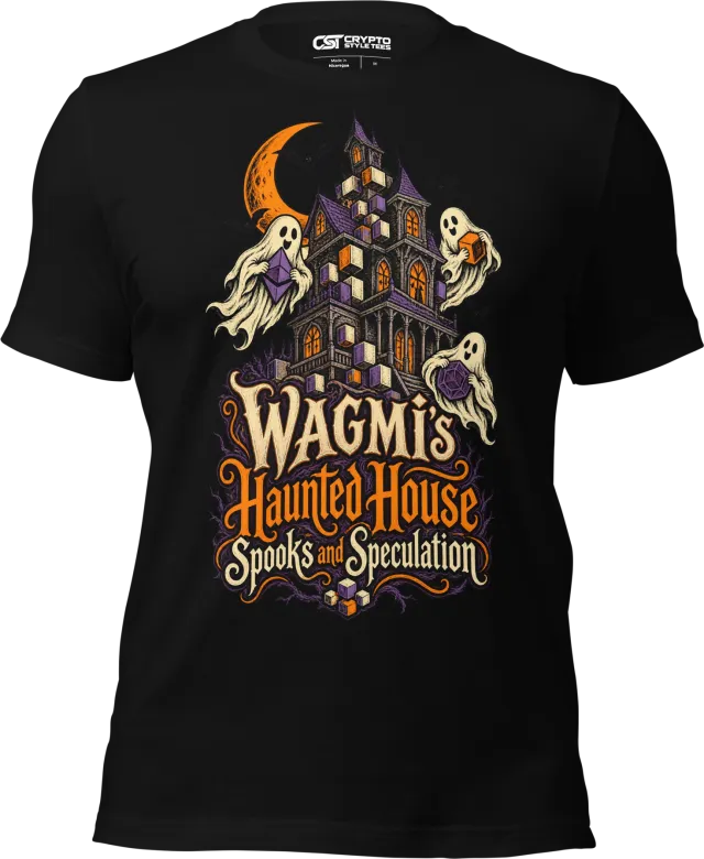 WAGMI’s Haunted House Spooks and Speculation T Shirt in Black