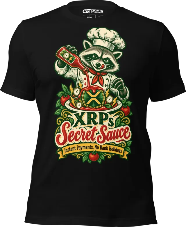 XRPs Secret Sauce Instant Payments, No Bank Holidays T Shirt in Black