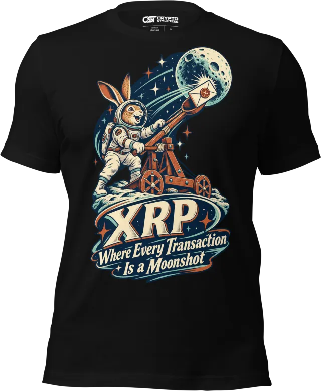 XRP Where Every Transaction Is a Moonshot T Shirt in Black