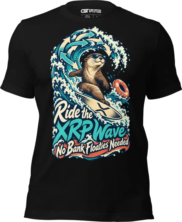 Ride the XRP Wave No Bank Floaties Needed T Shirt in Black
