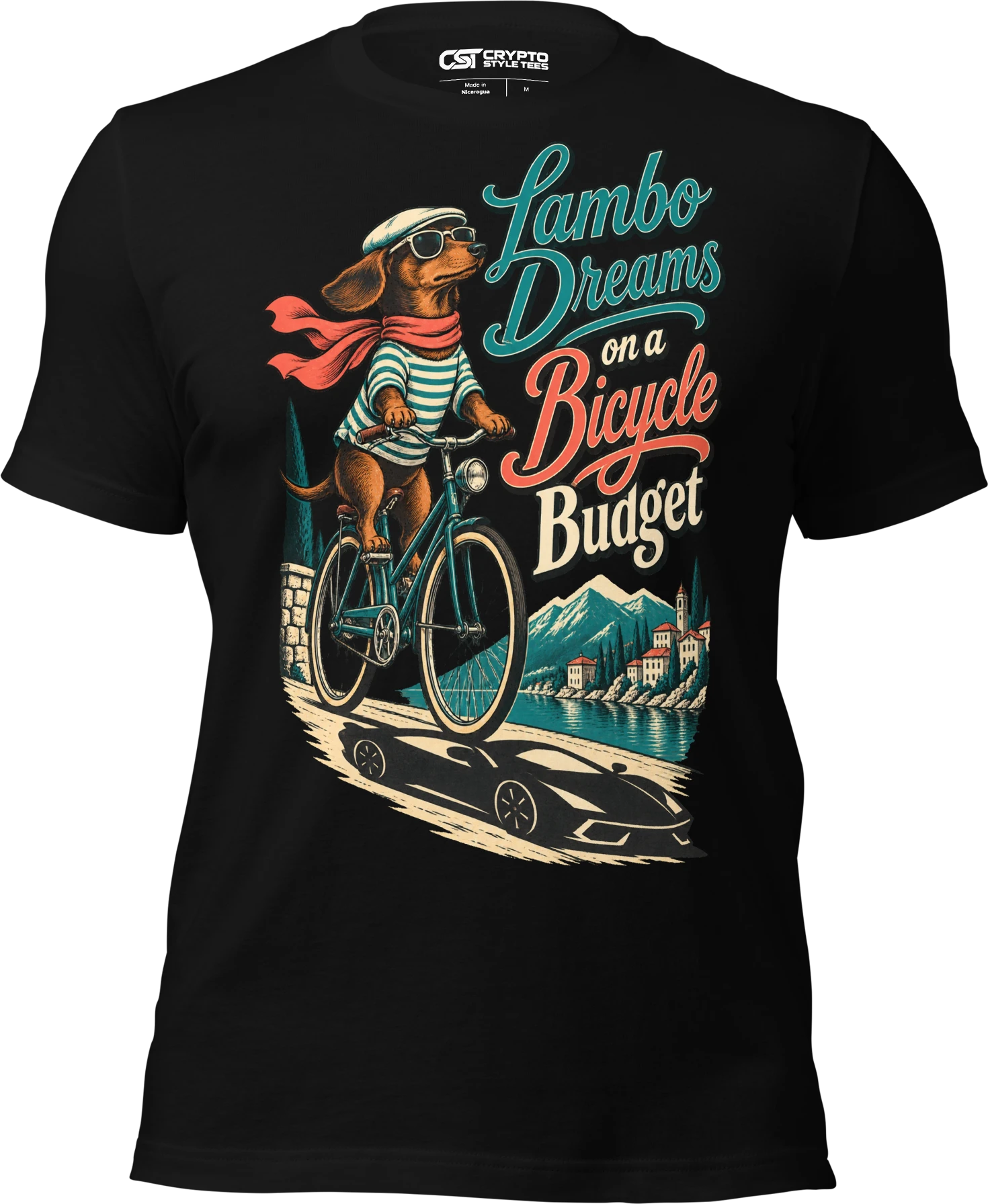 Lambo Dreams on a Bicycle Budget T Shirt