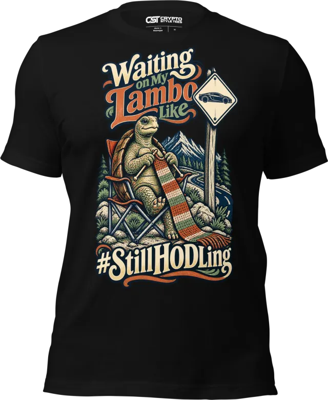 Waiting on My Lambo Like #StillHODLing T Shirt in Black