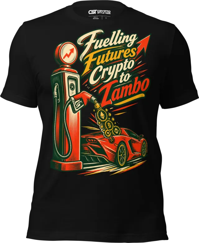 Fuelling Futures Crypto to Lambo T Shirt in Black