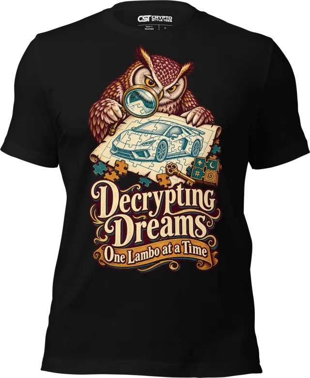 Decrypting Dreams One Lambo at a Time T Shirt in Black