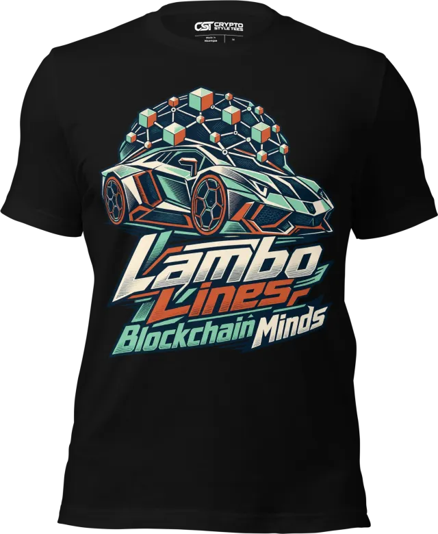 Lambo Lines Blockchain Minds T Shirt in Black