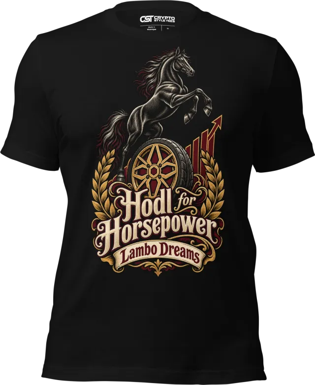 Hodl for Horsepower Lambo Dreams T Shirt in Black