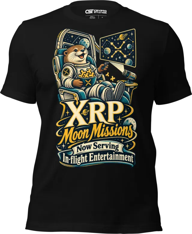 XRP Moon Missions Now Serving In-flight Entertainment T Shirt in Black