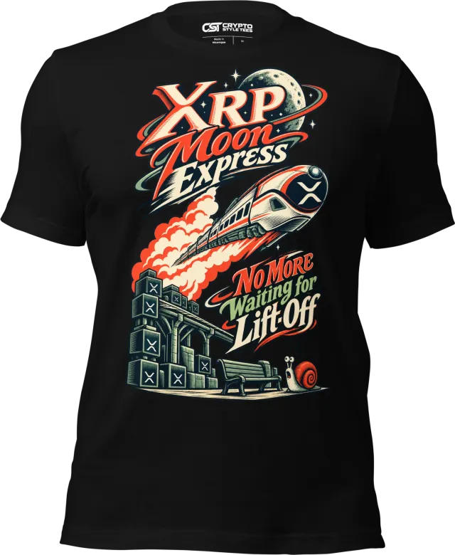 XRP Moon Express No More Waiting for Lift-Off T Shirt in Black