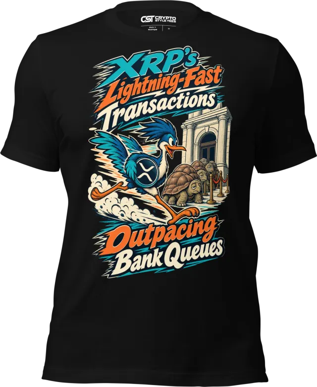 XRP’s Lightning-Fast Transactions Outpacing Bank Queues T Shirt in Black