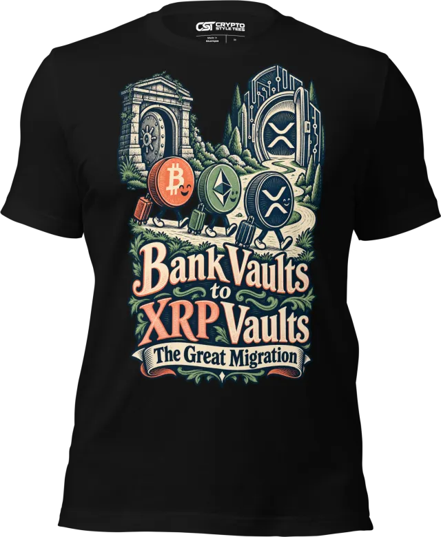 Bank Vaults to XRP Vaults The Great Migration T Shirt in Black