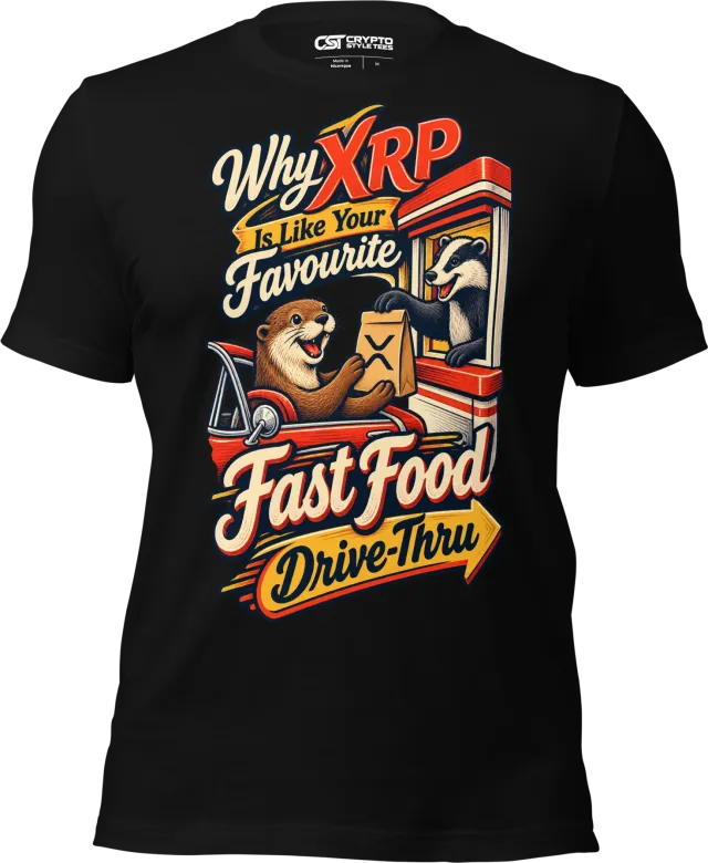 Why XRP Is Like Your Favourite Fast Food Drive-Thru T Shirt in Black