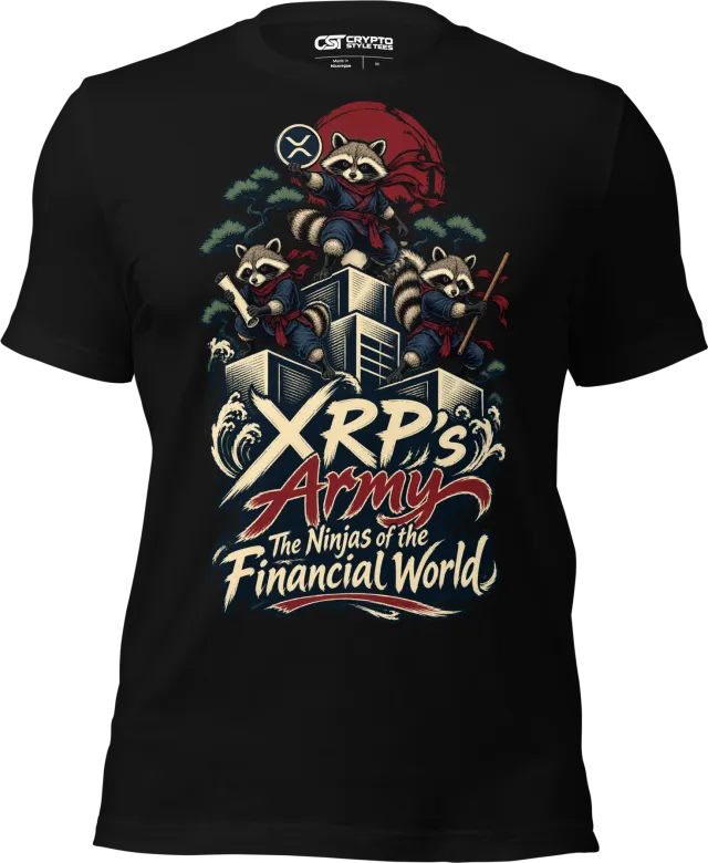 XRP’s Army The Ninjas of the Financial World T Shirt in Black
