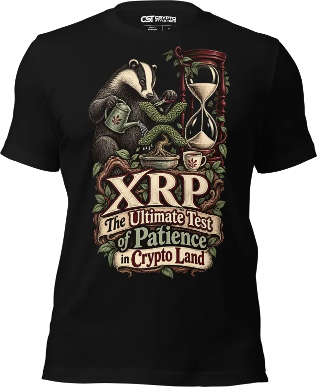XRP The Ultimate Test of Patience in Crypto Land T Shirt in Black