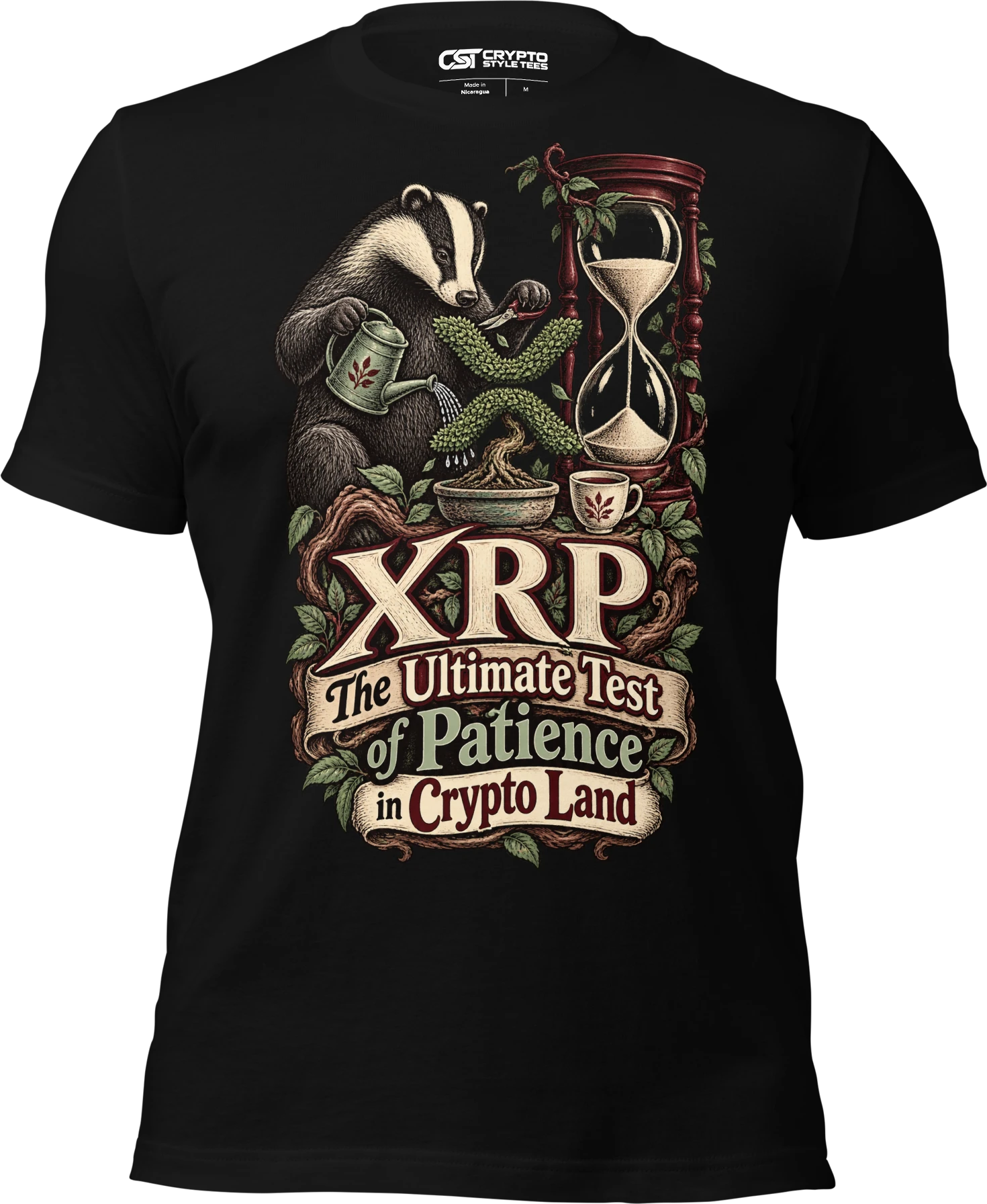 XRP The Ultimate Test of Patience in Crypto Land T Shirt in Black