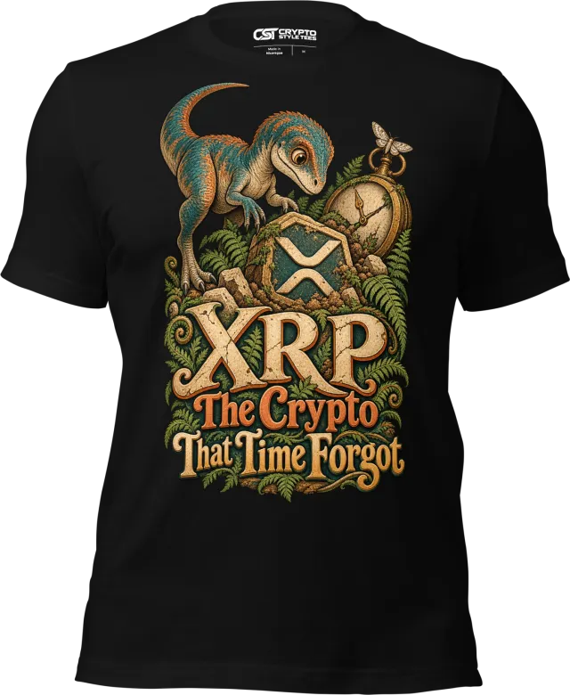 XRP The Crypto That Time Forgot T Shirt in Black
