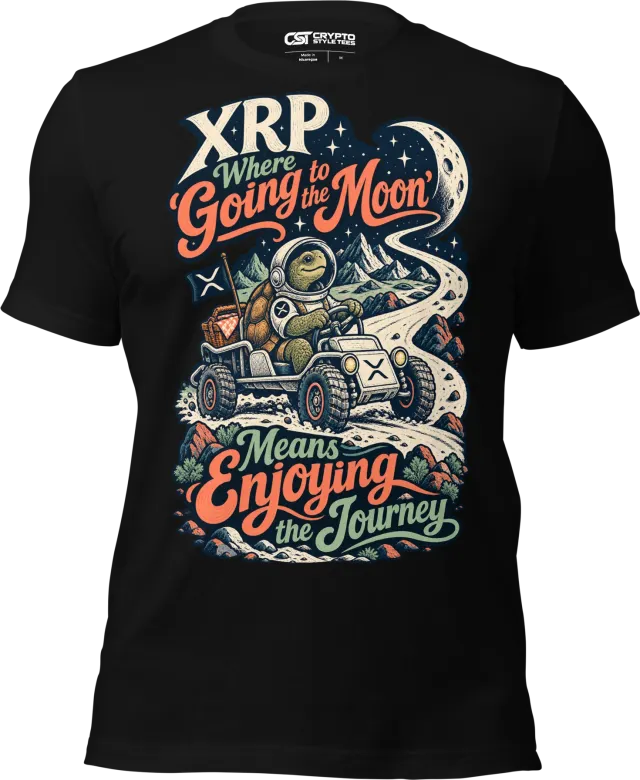 XRP Where ‘Going to the Moon’ Means Enjoying the Journey T Shirt in Black