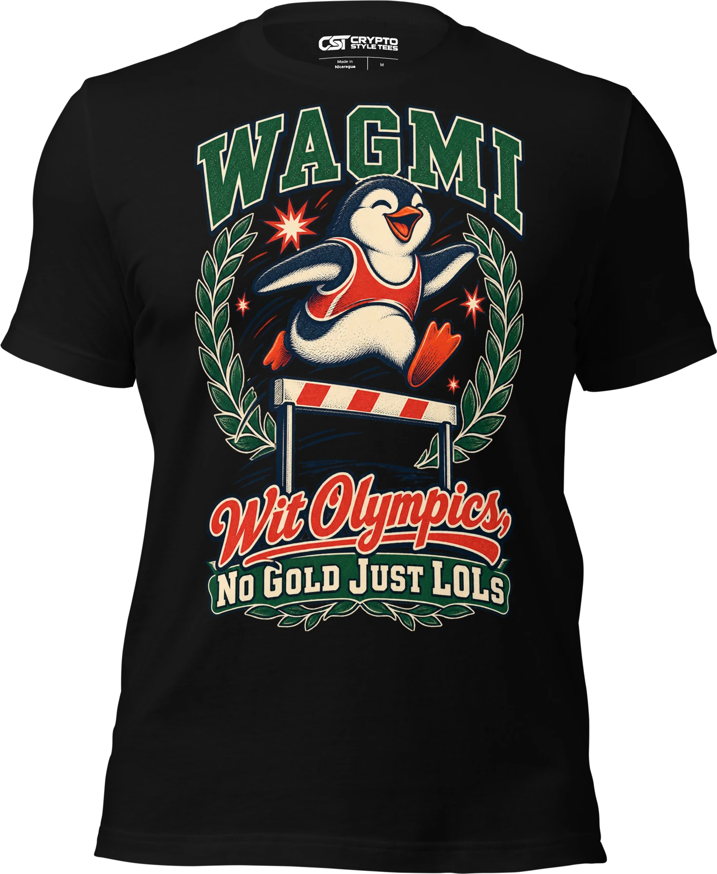 WAGMI Wit Olympics, No Gold Just LOLs T Shirt in Black