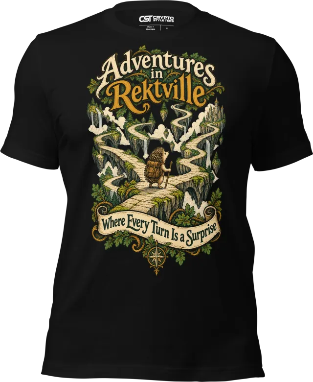 Adventures in Rektville Where Every Turn Is a Surprise T Shirt in Black