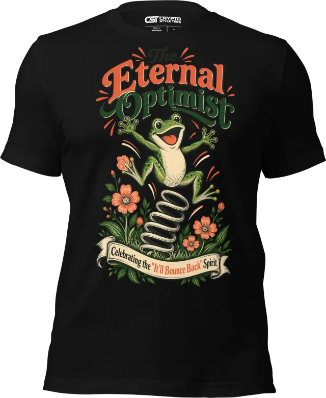 The Eternal Optimist – Celebrating the “It’ll Bounce Back” Spirit T Shirt in Black