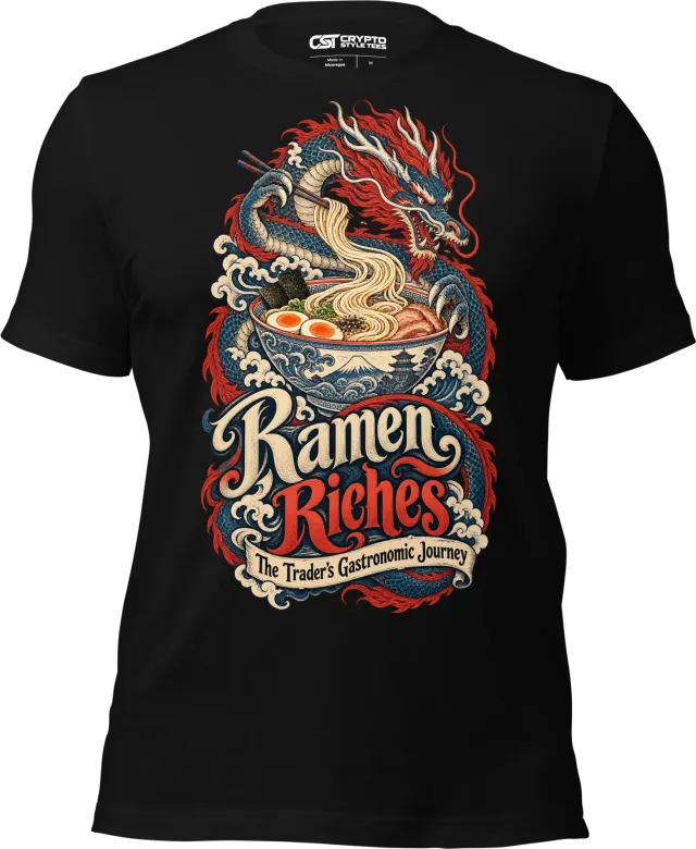 Ramen Riches The Trader’s Gastronomic Journey T Shirt in Black