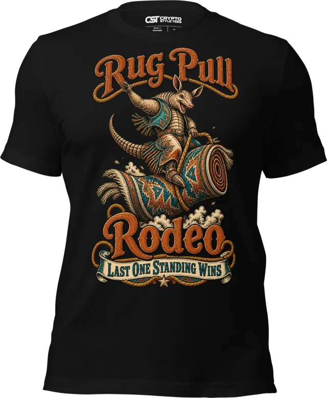 Rug Pull Rodeo Last One Standing Wins T Shirt in Black