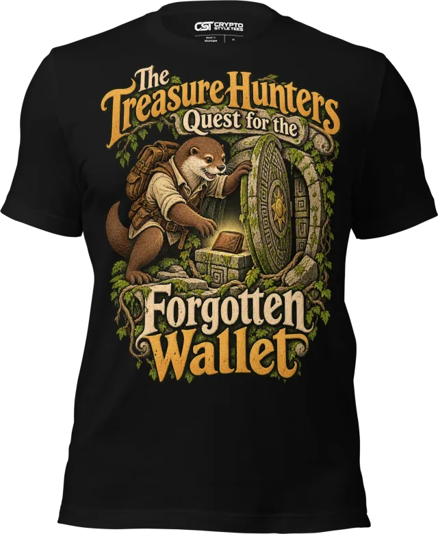 The Treasure Hunters Quest for the Forgotten Wallet T Shirt in Black