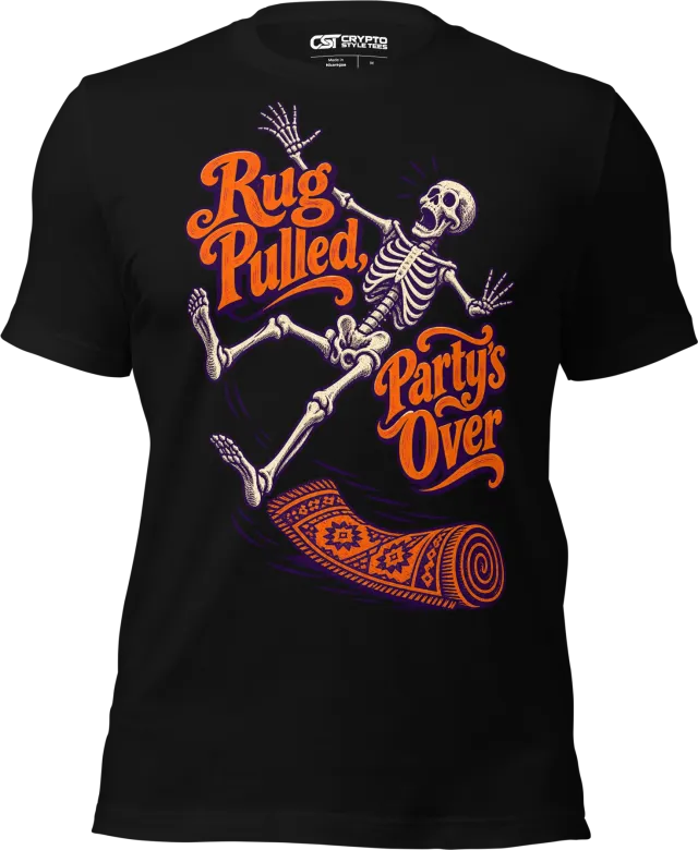 Rug Pulled, Party’s Over T Shirt in Black