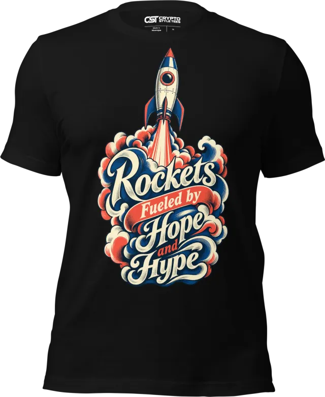 Rockets Fueled by Hope and Hype T Shirt in Black