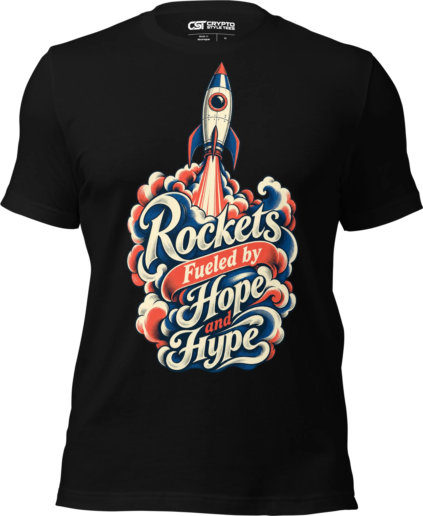 Rockets Fueled by Hope and Hype T Shirt in Black