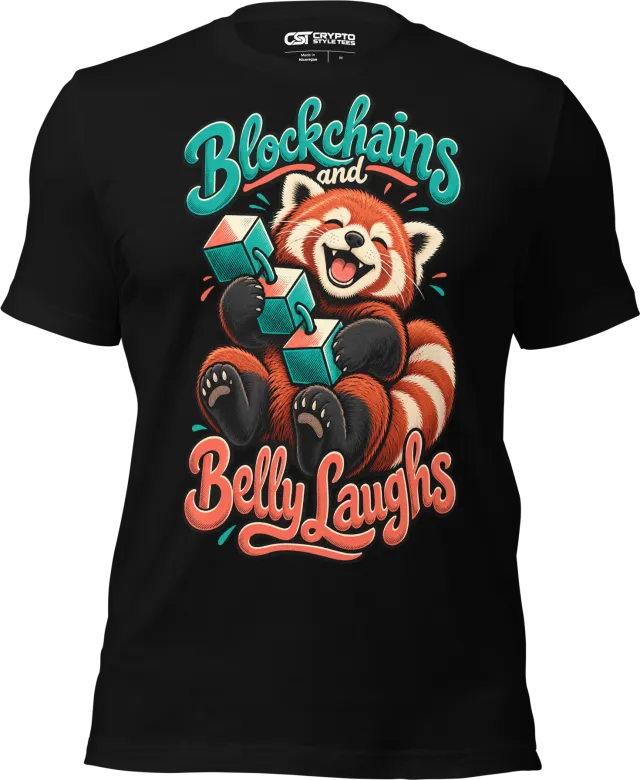 Blockchains and Belly Laughs T Shirt in Black