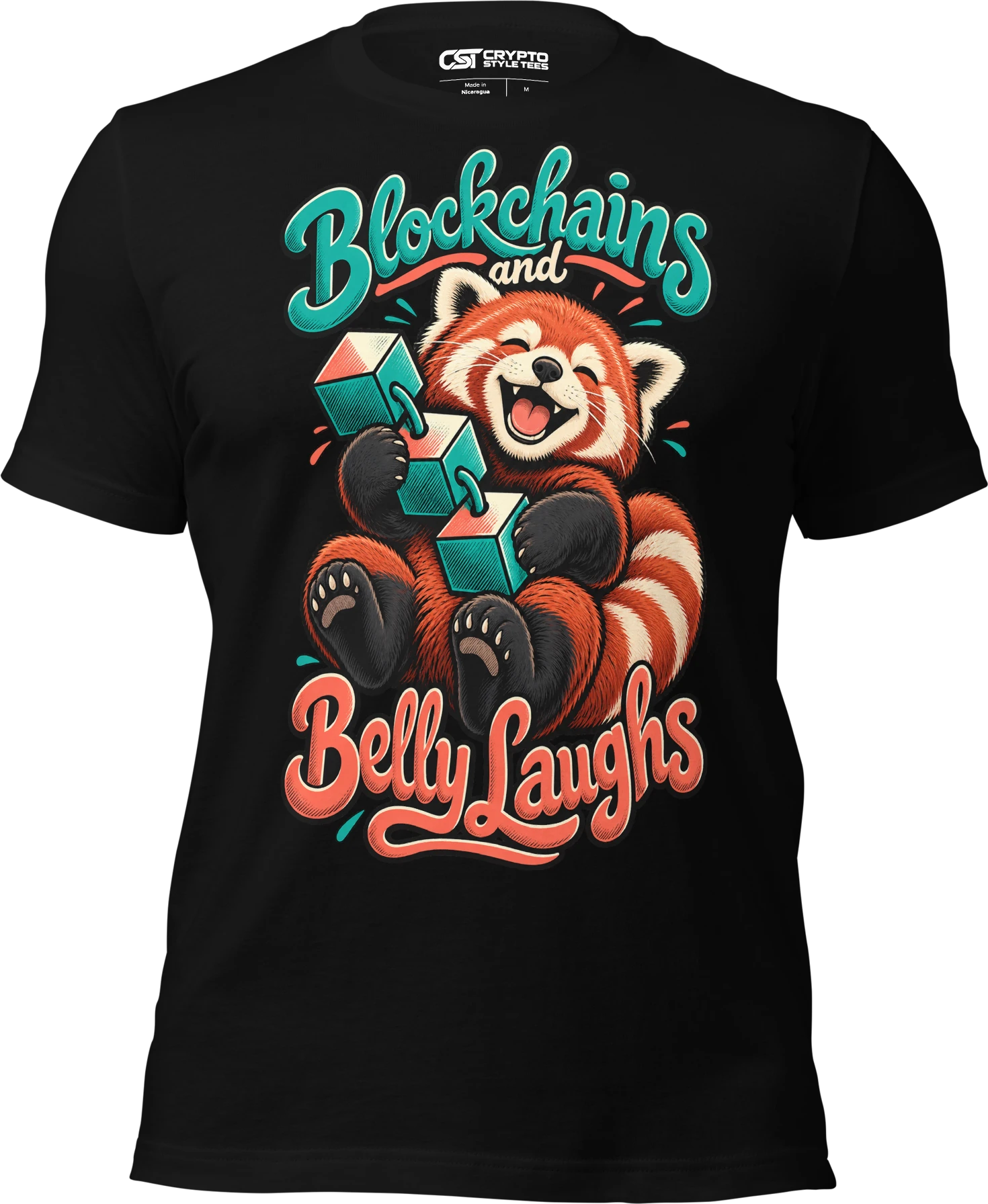 Blockchains and Belly Laughs T Shirt in Black