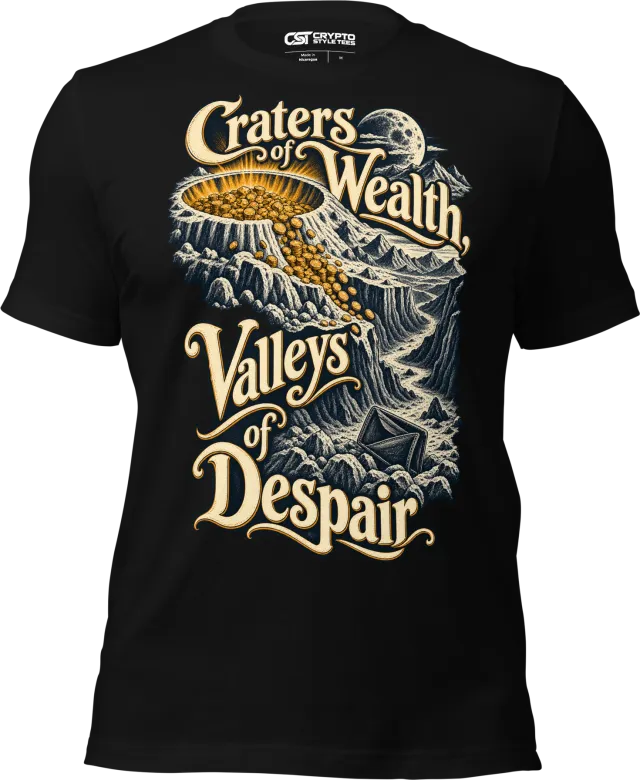 Craters of Wealth, Valleys of Despair T Shirt in Black