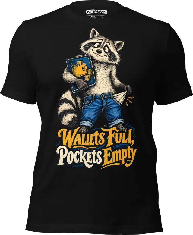Wallets Full, Pockets Empty T Shirt in Black