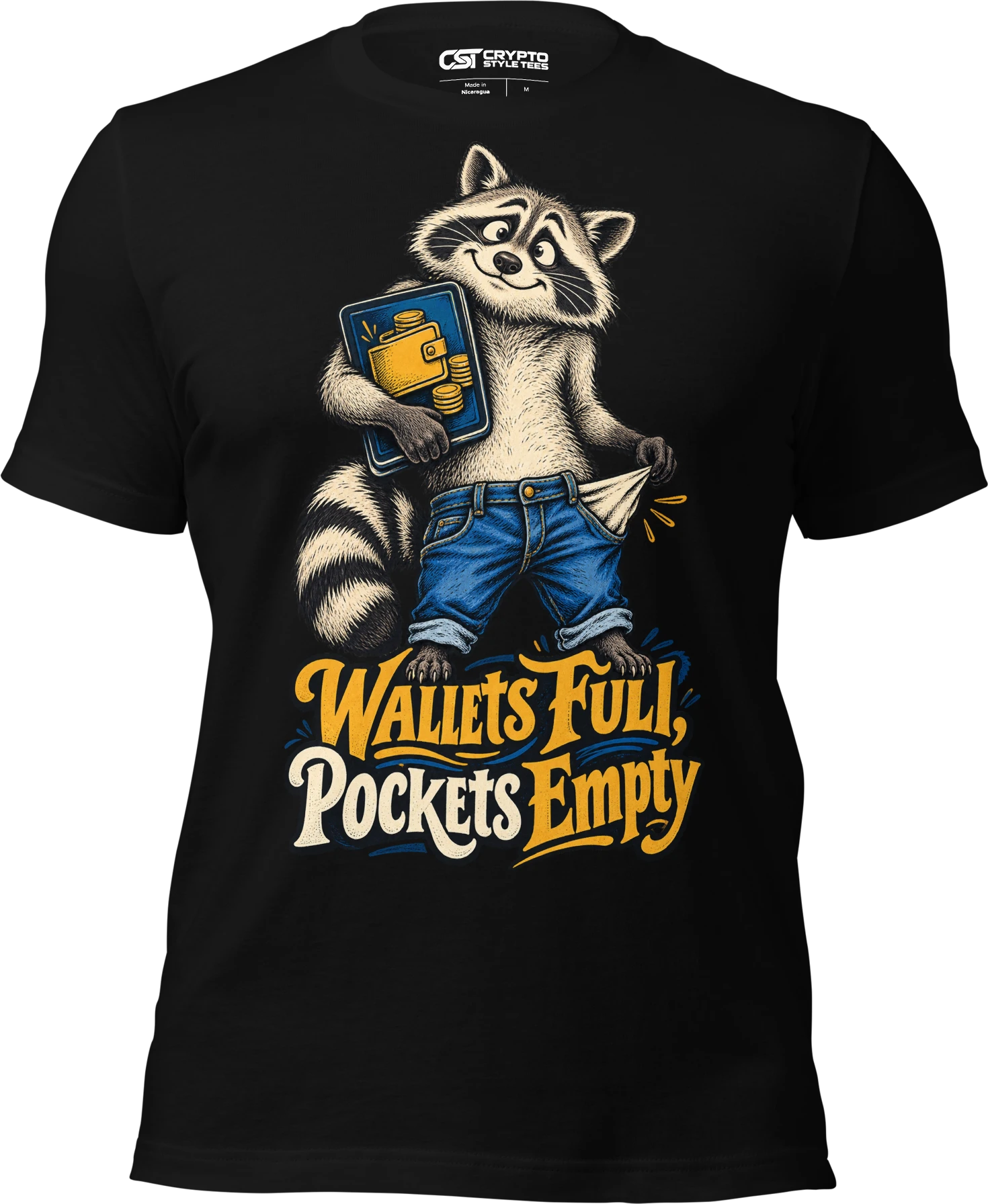 Wallets Full, Pockets Empty T Shirt in Black