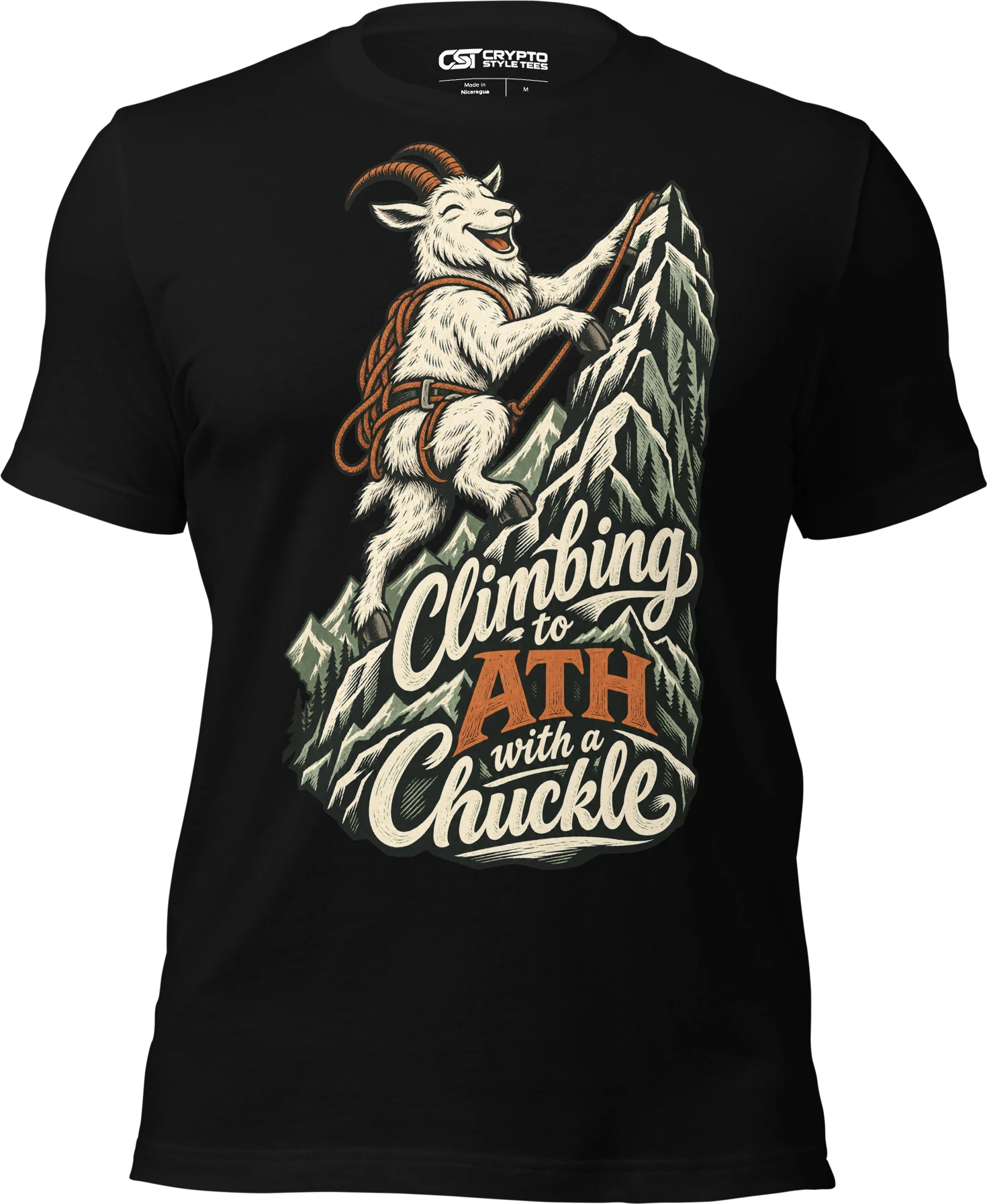Climbing to ATH with a Chuckle T Shirt