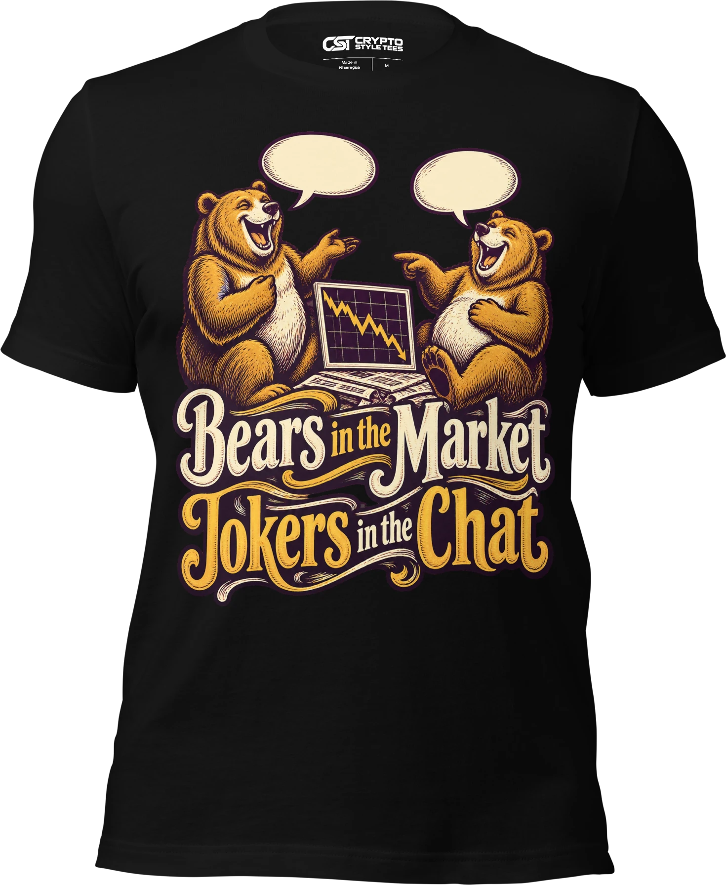 Bears in the Market Jokers in the Chat T Shirt in Black