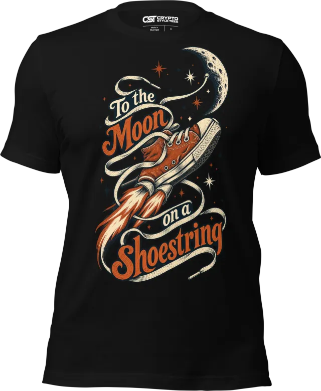 To the Moon on a Shoestring T Shirt in Black
