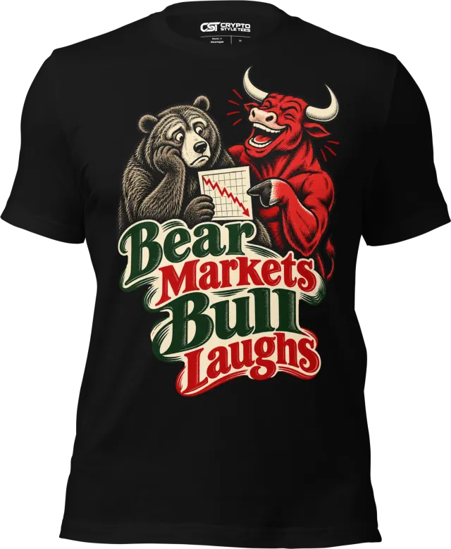 Bear Markets Bull Laughs T Shirt in Black