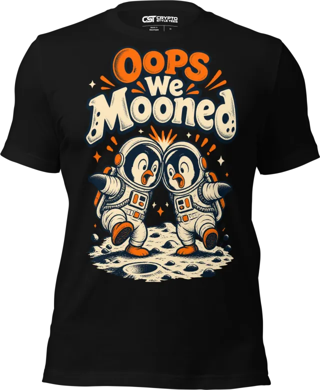 Oops We Mooned T Shirt in Black