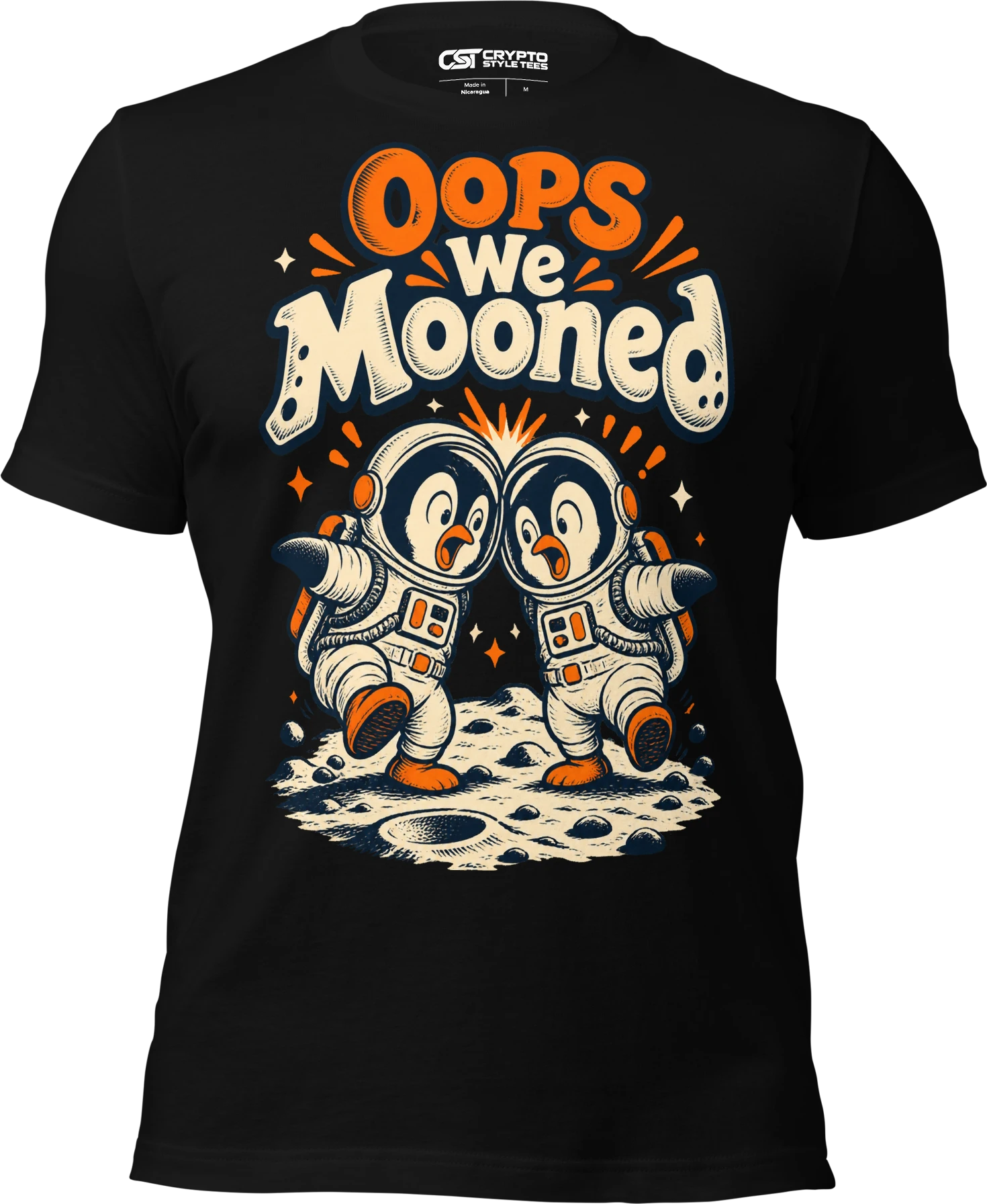 Oops We Mooned T Shirt in Black