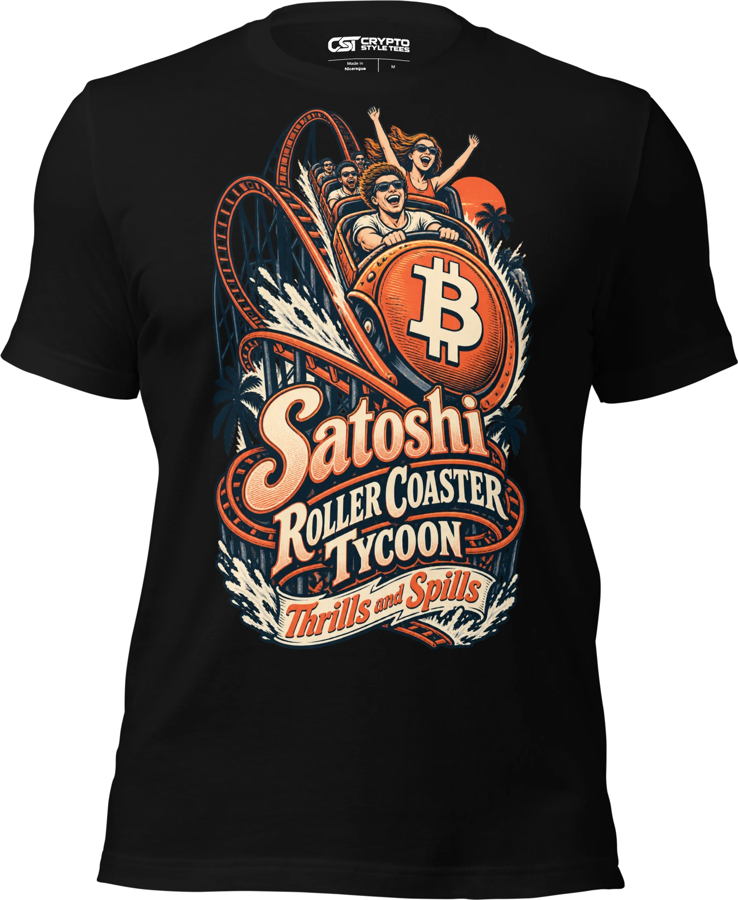 Satoshi Roller Coaster Tycoon Thrills and Spills T Shirt