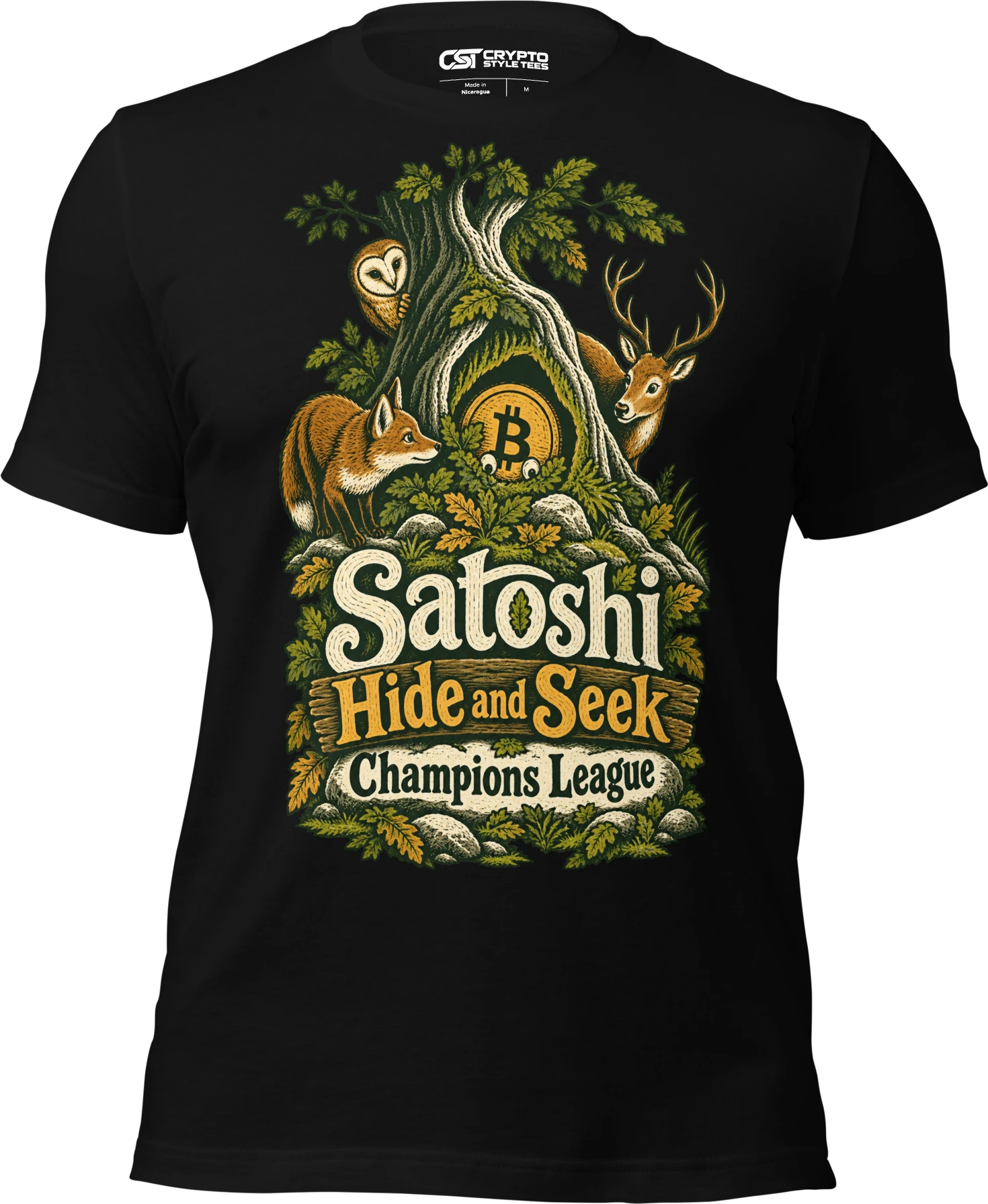 Satoshi Hide and Seek Champions League T Shirt in Black
