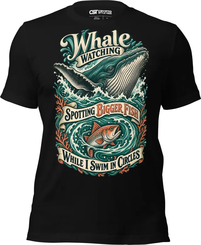 Whale Watching Spotting Bigger Fish While I Swim in Circles T Shirt in Black