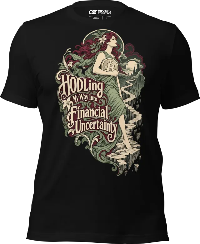 HODLing My Way Into Financial Uncertainty T Shirt in Black