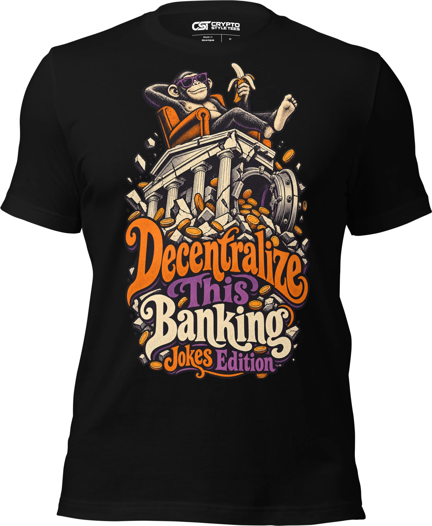 Decentralize This Banking Jokes Edition T Shirt in Black
