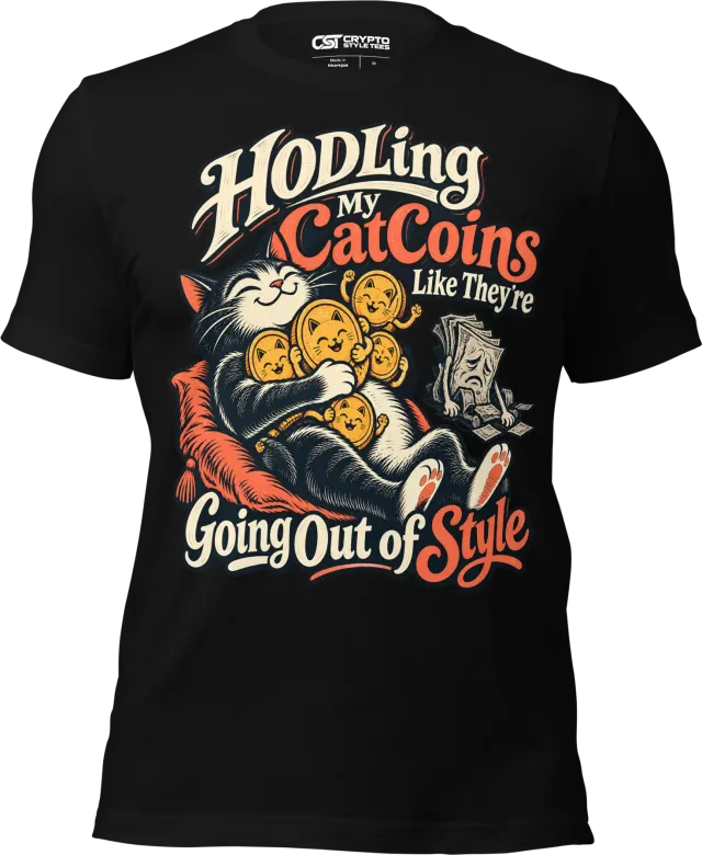 HODLing My CatCoins Like They’re Going Out of Style T Shirt in Black