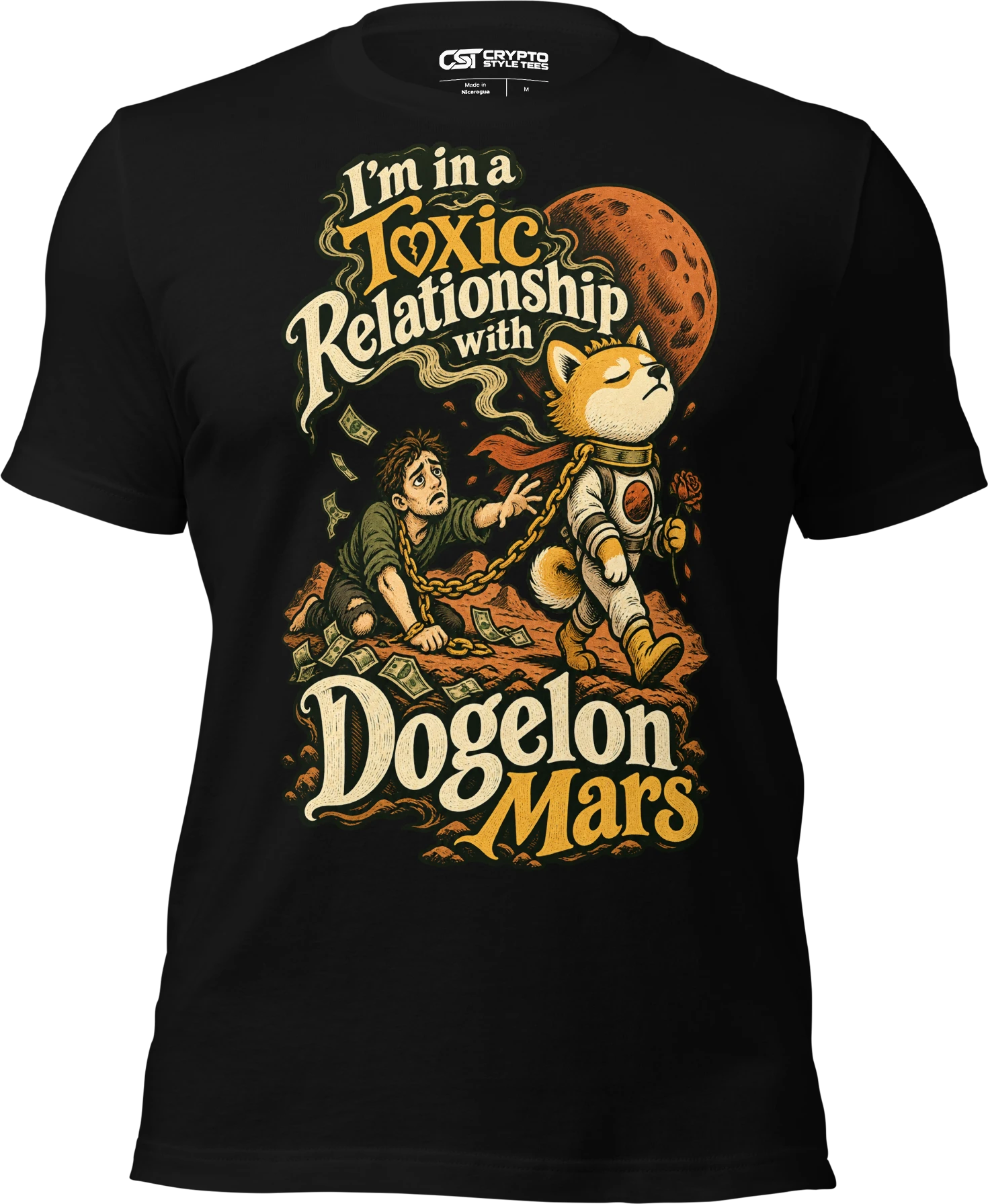 I’m in a Toxic Relationship with Dogelon Mars T Shirt in Black