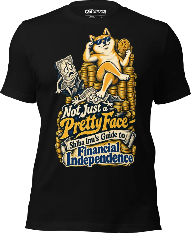 Not Just a Pretty Face – Shiba Inu’s Guide to Financial Independence T Shirt in Black
