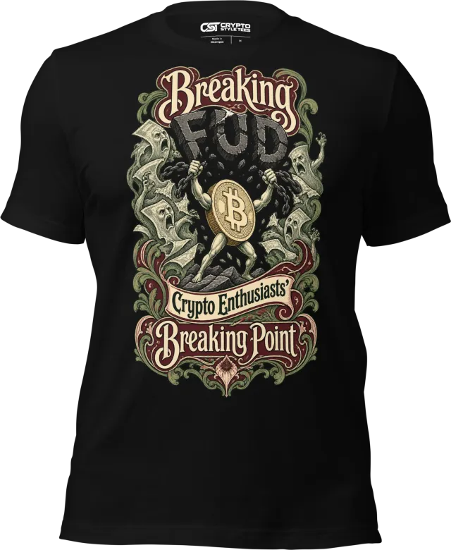Breaking FUD Crypto Enthusiasts’ Breaking Point T Shirt in Black