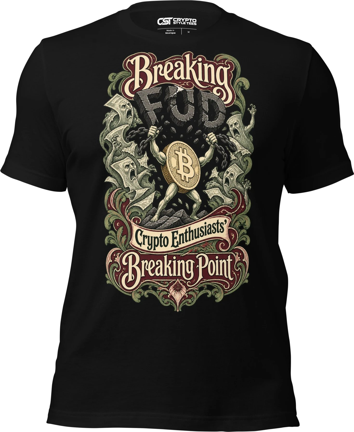 Breaking FUD Crypto Enthusiasts’ Breaking Point T Shirt in Black